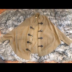 Michael Khors Waffle Knit Tan Poncho